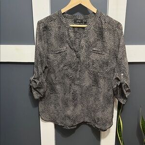 Apt. 9 Black and White Patterned Blouse